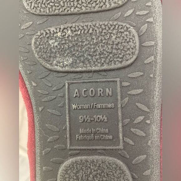 Acorn Wool & Suede Slippers Booties   Burgundy 9.5-10.5 - Picture 7 of 7